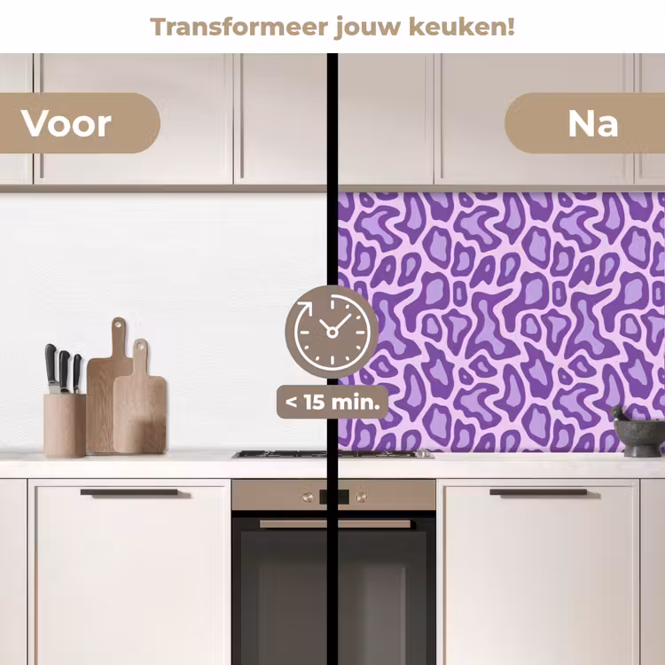 Keuken achterwand - Paars - Abstract - Luipaard - Vlekken - Groovy - Patroon — 2