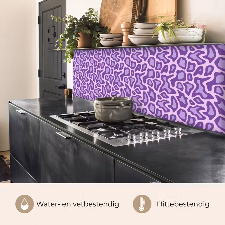 Keuken achterwand - Paars - Abstract - Luipaard - Vlekken - Groovy - Patroon — 3