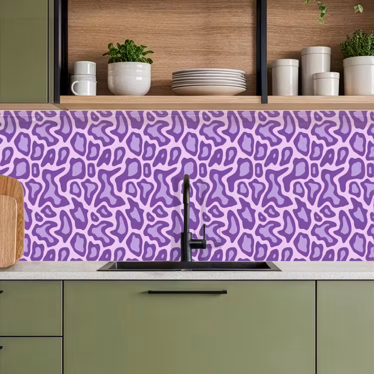 Keuken achterwand - Paars - Abstract - Luipaard - Vlekken - Groovy - Patroon — 5