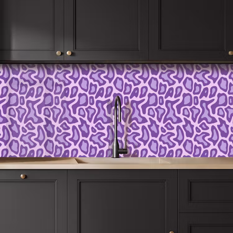 Keuken achterwand - Paars - Abstract - Luipaard - Vlekken - Groovy - Patroon — 6