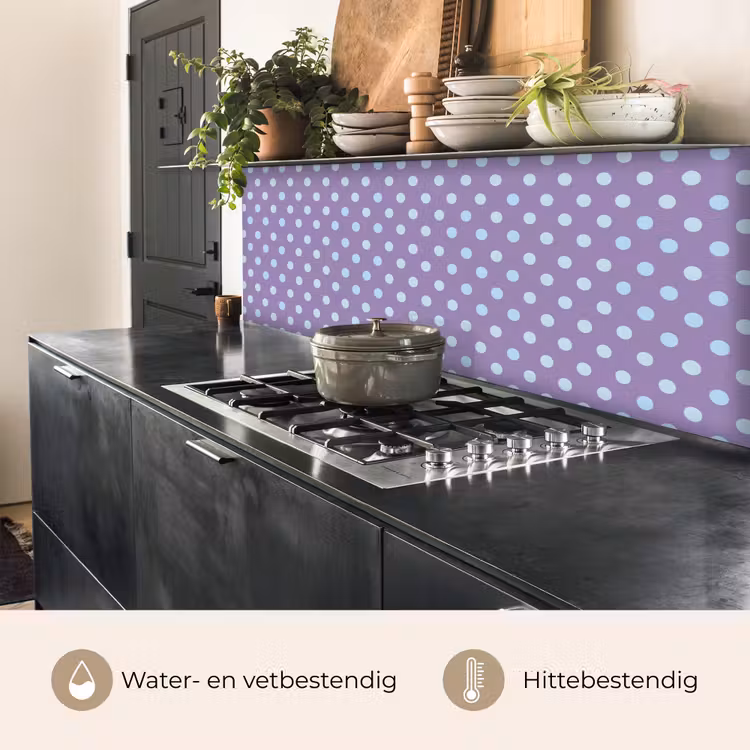Keuken achterwand - Paars - Blauw - Geometrisch - Stippen - Polka Dot - Patroon — 3