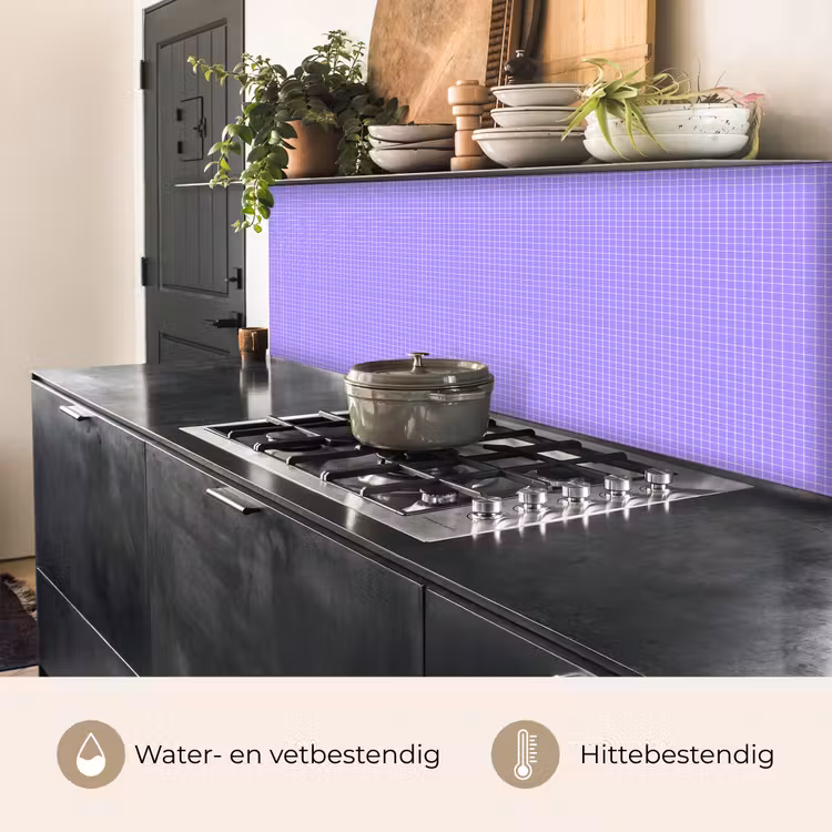Keuken achterwand - Paars - Geometrisch - Raster - Minimalistisch - Patroon — 3
