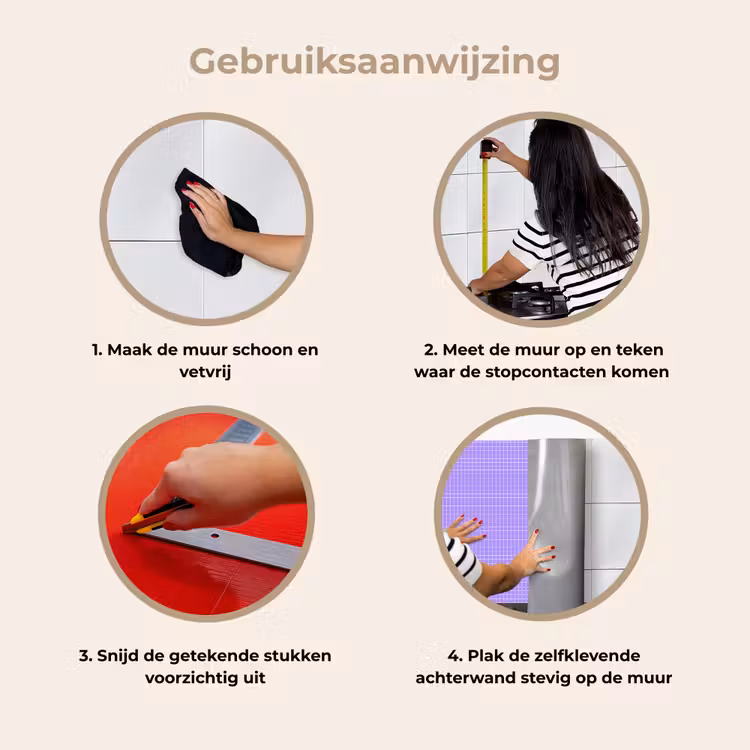 Keuken achterwand - Paars - Geometrisch - Raster - Minimalistisch - Patroon — 7