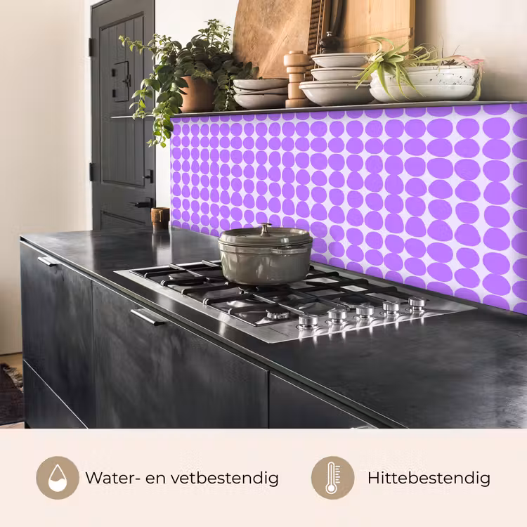 Keuken achterwand - Paars - Geometrisch - Stippen - Polka Dot - Patroon — 3