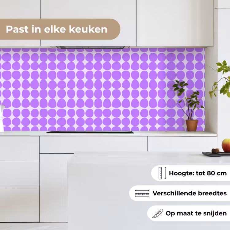Keuken achterwand - Paars - Geometrisch - Stippen - Polka Dot - Patroon — 4