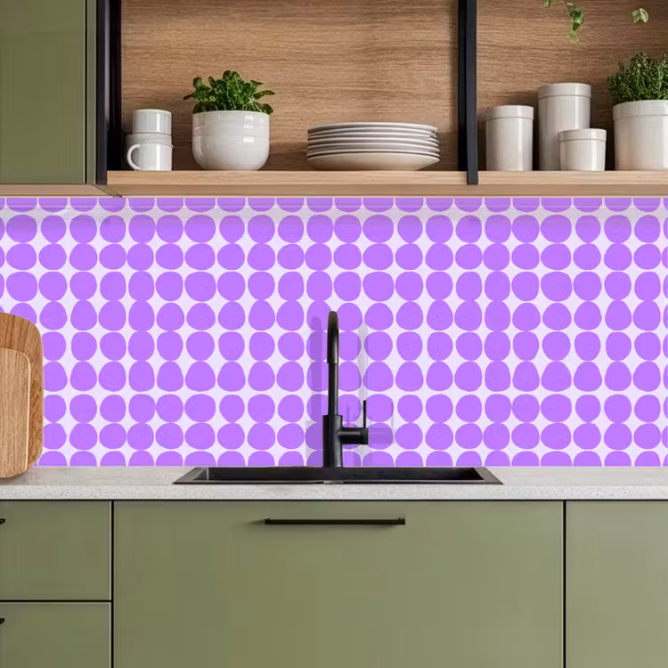 Keuken achterwand - Paars - Geometrisch - Stippen - Polka Dot - Patroon — 5