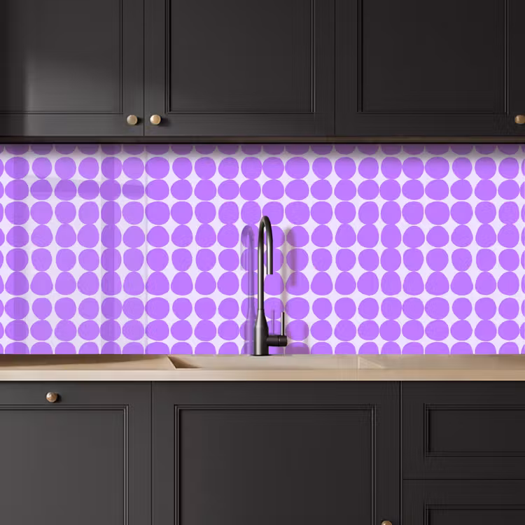 Keuken achterwand - Paars - Geometrisch - Stippen - Polka Dot - Patroon — 6