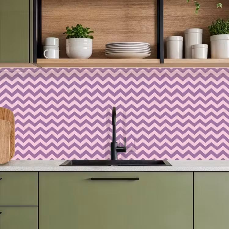 Keuken achterwand - Paars - Roze - Geometrisch - Chevron - Zigzag - Patroon — 5