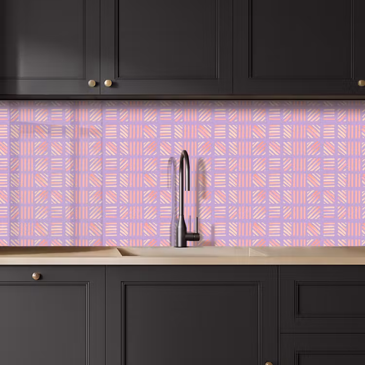Keuken achterwand - Paars - Roze - Geometrisch - Strepen - Blokken - Patroon — 6