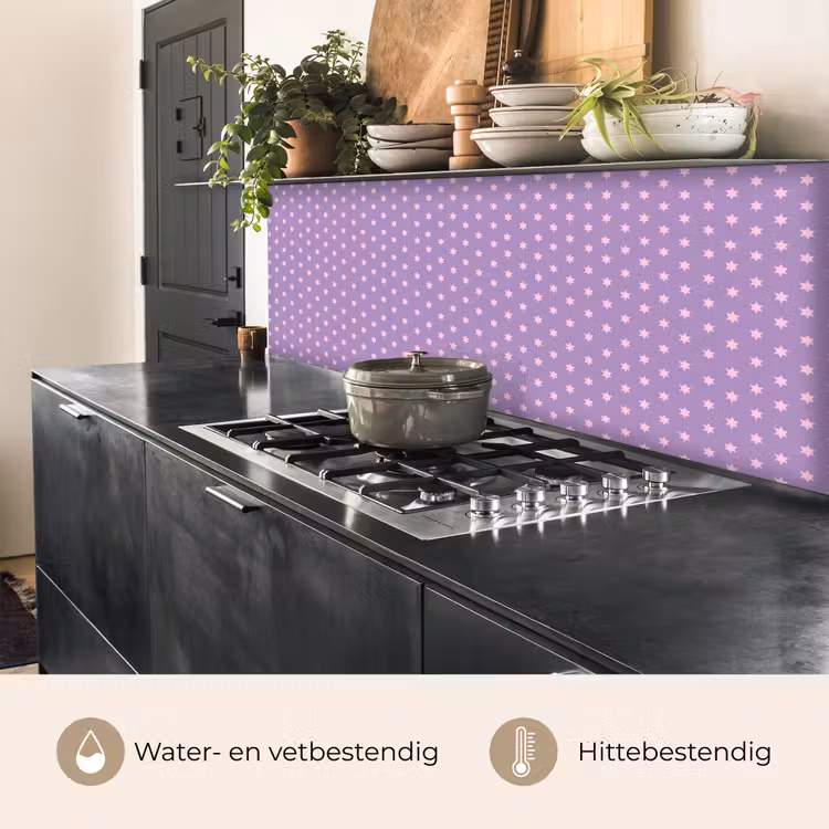 Keuken achterwand - Paars - Roze - Sterren - Geometrisch - Patroon — 3