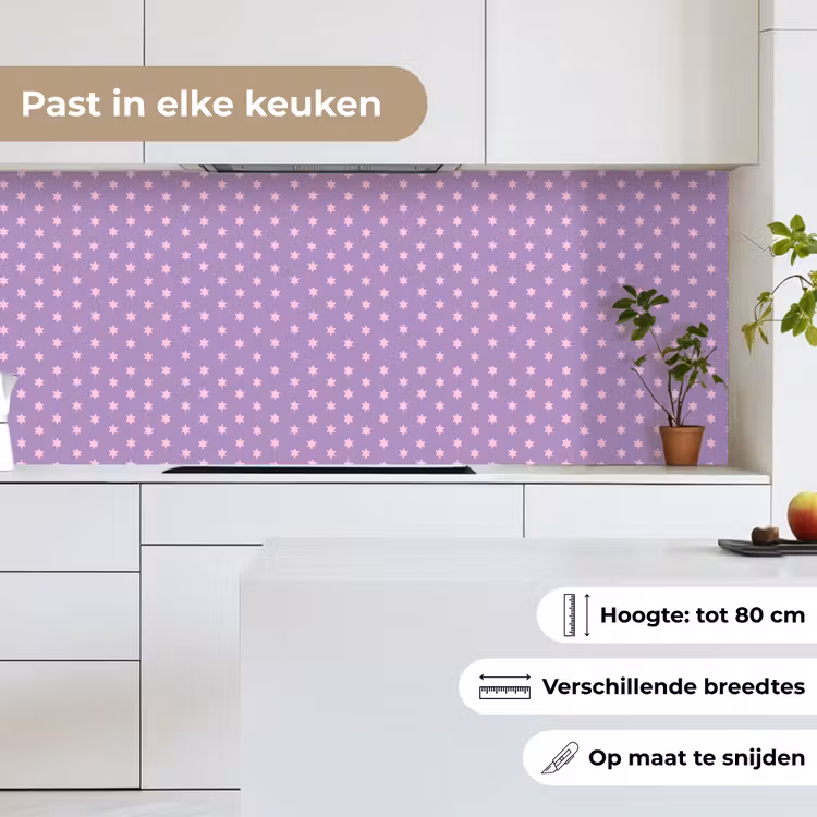 Keuken achterwand - Paars - Roze - Sterren - Geometrisch - Patroon — 4