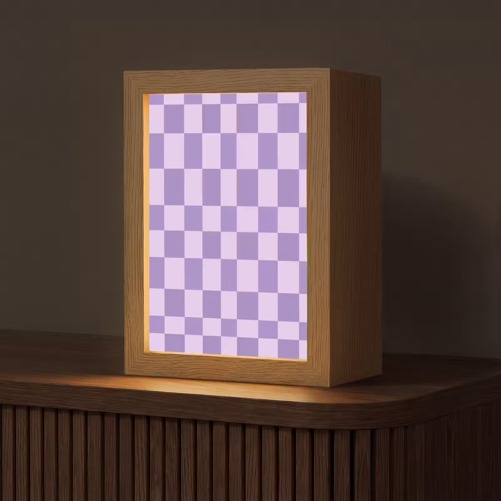 Gepersonaliseerde Lightbox - Paars - Geometrisch - Dambord - Blokken - Patroon — 1