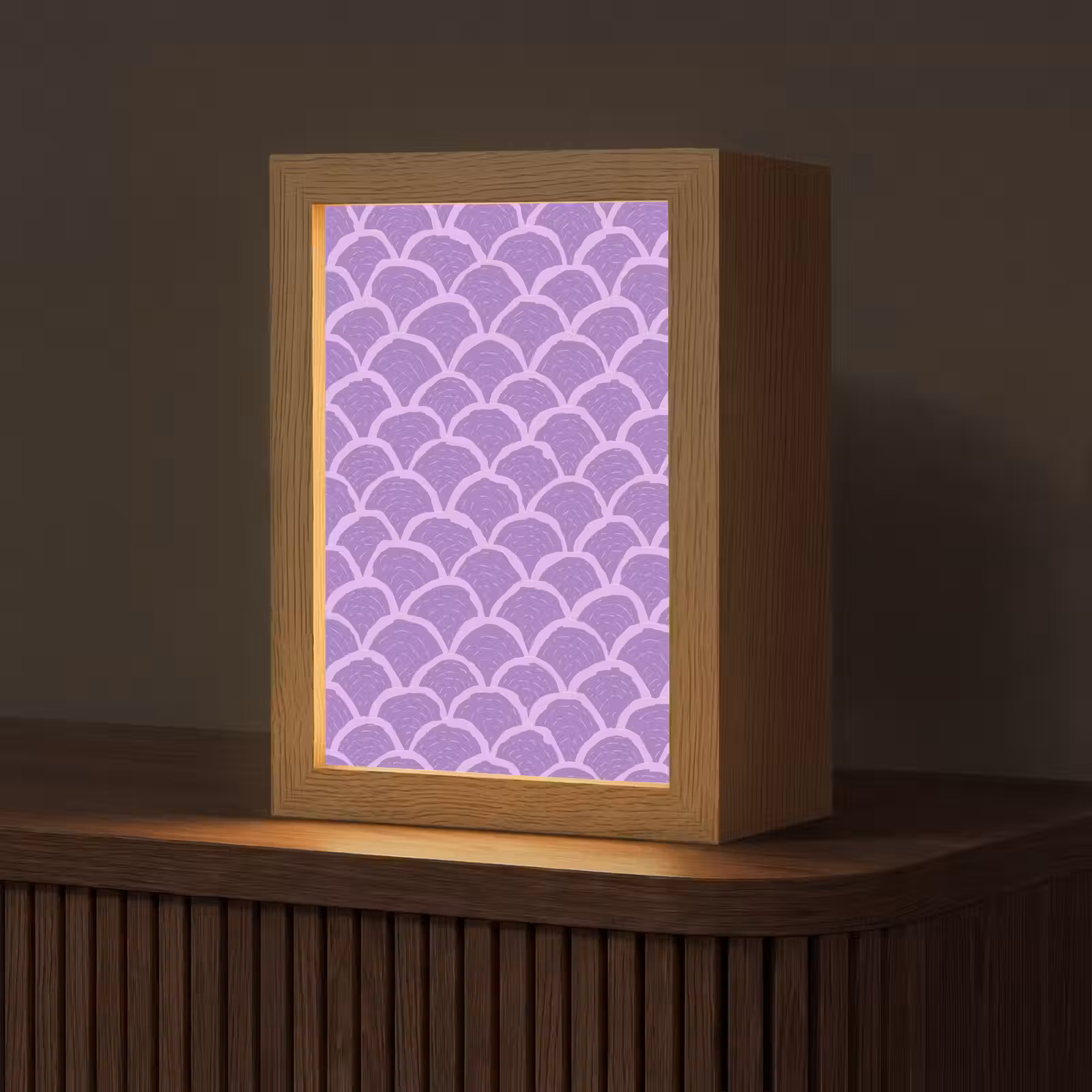 Gepersonaliseerde Lightbox - Paars - Schubber - Schelpen - Handgetekend - Patroon — 1
