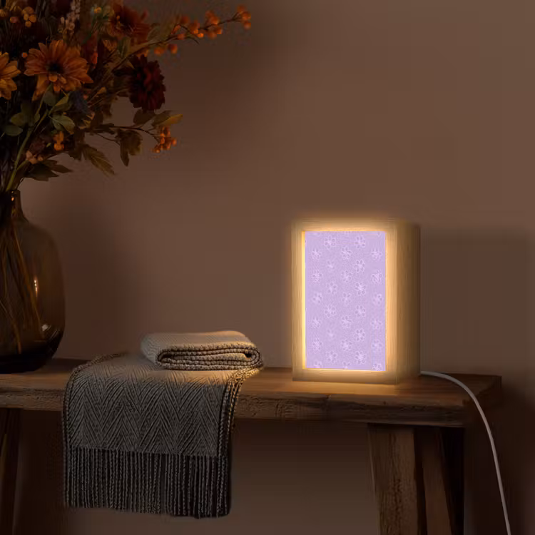 Gepersonaliseerde Lightbox - Lila - Botanisch - Bloemen - Handgetekend - Patroon — 3