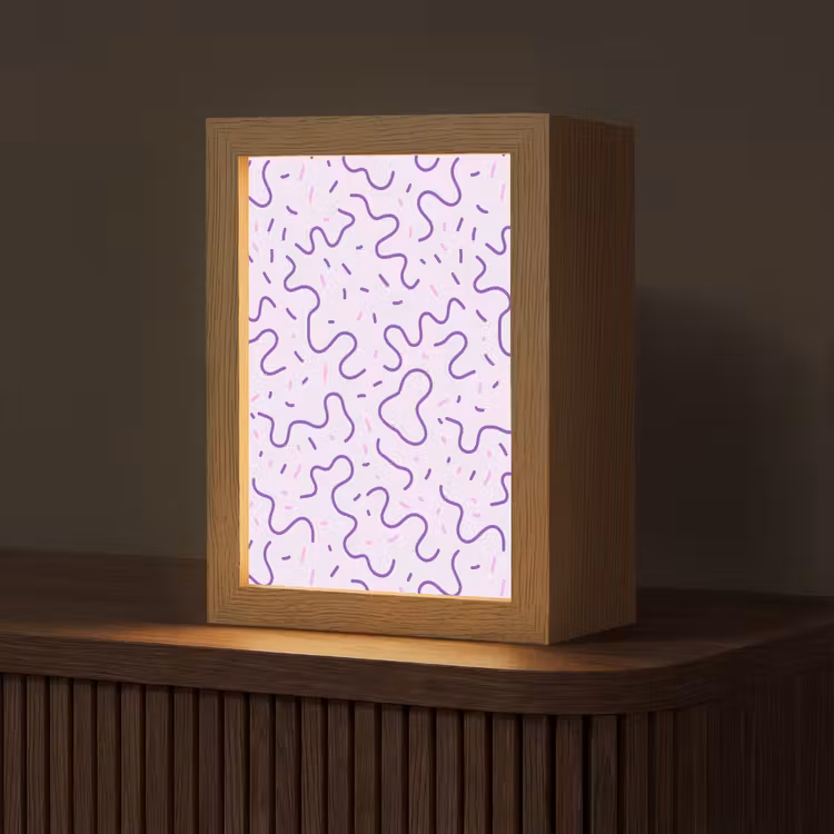Gepersonaliseerde Lightbox - Paars - Abstract - Memphis - Retro - Spikkels - Patroon — 1