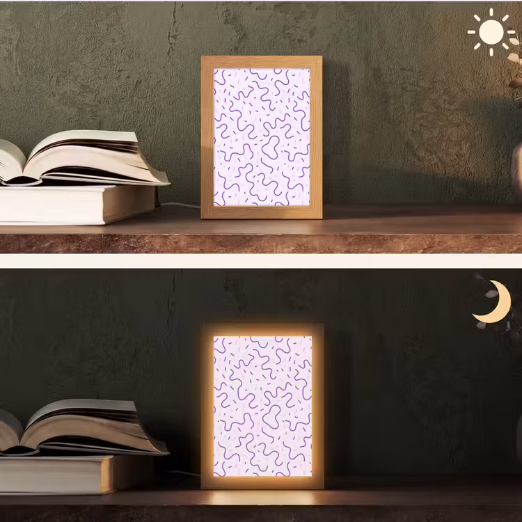 Gepersonaliseerde Lightbox - Paars - Abstract - Memphis - Retro - Spikkels - Patroon — 5