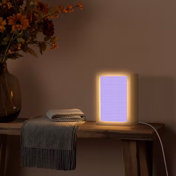 Gepersonaliseerde Lightbox - Paars - Geometrisch - Raster - Minimalistisch - Patroon — 3