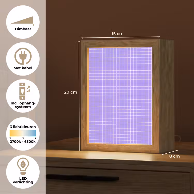 Gepersonaliseerde Lightbox - Paars - Geometrisch - Raster - Minimalistisch - Patroon — 7