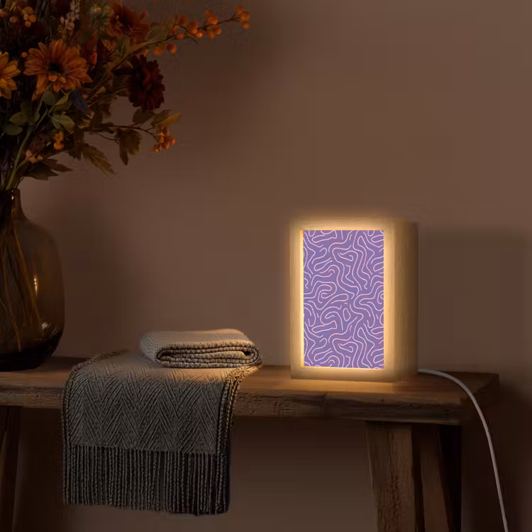 Gepersonaliseerde Lightbox - Paars - Roze - Abstract - Lijnen - Doolhof - Patroon — 3