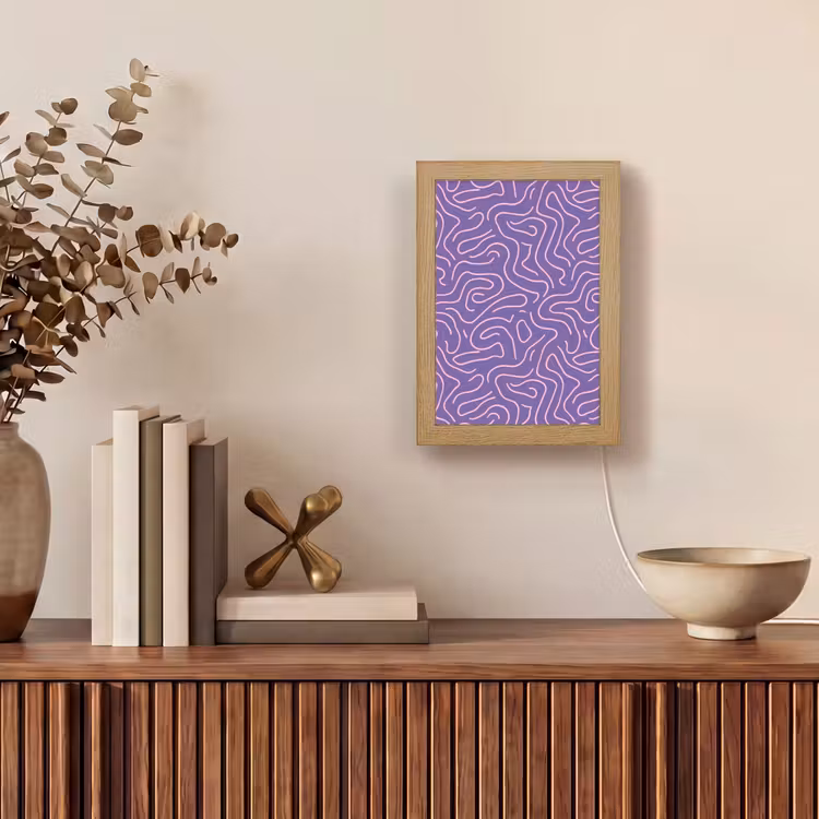 Gepersonaliseerde Lightbox - Paars - Roze - Abstract - Lijnen - Doolhof - Patroon — 4