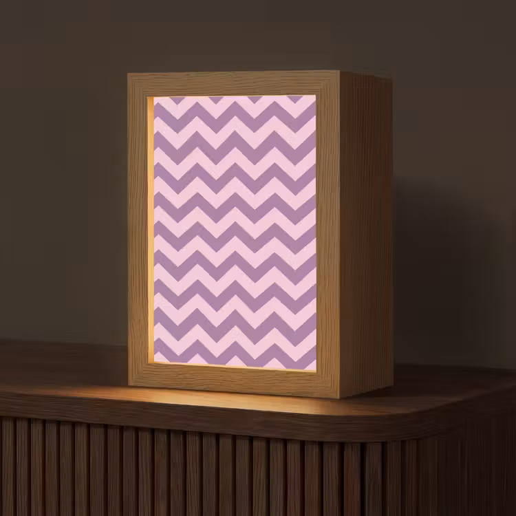 Gepersonaliseerde Lightbox - Paars - Roze - Geometrisch - Chevron - Zigzag - Patroon — 1