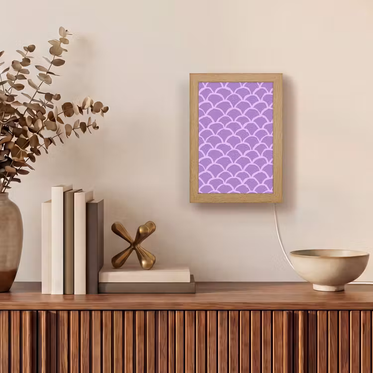Gepersonaliseerde Lightbox - Paars - Schubber - Schelpen - Handgetekend - Patroon — 4
