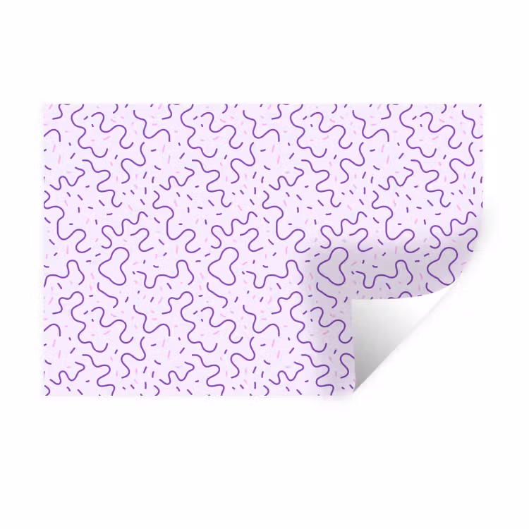 Muursticker - Paars - Abstract - Memphis - Retro - Spikkels - Patroon — 1