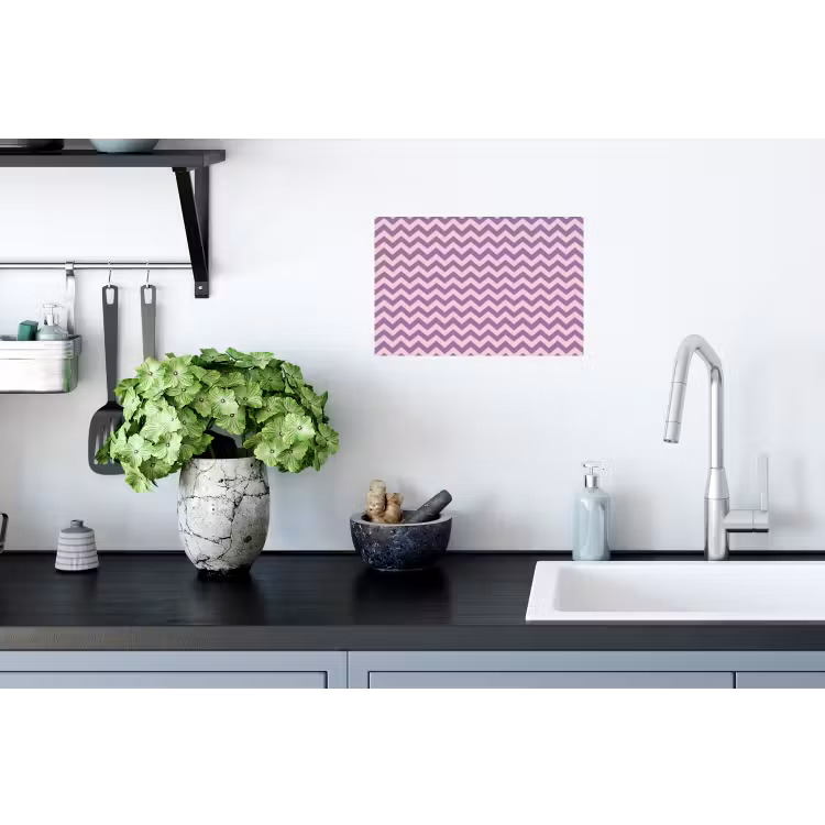 Muursticker - Paars - Roze - Geometrisch - Chevron - Zigzag - Patroon — 2