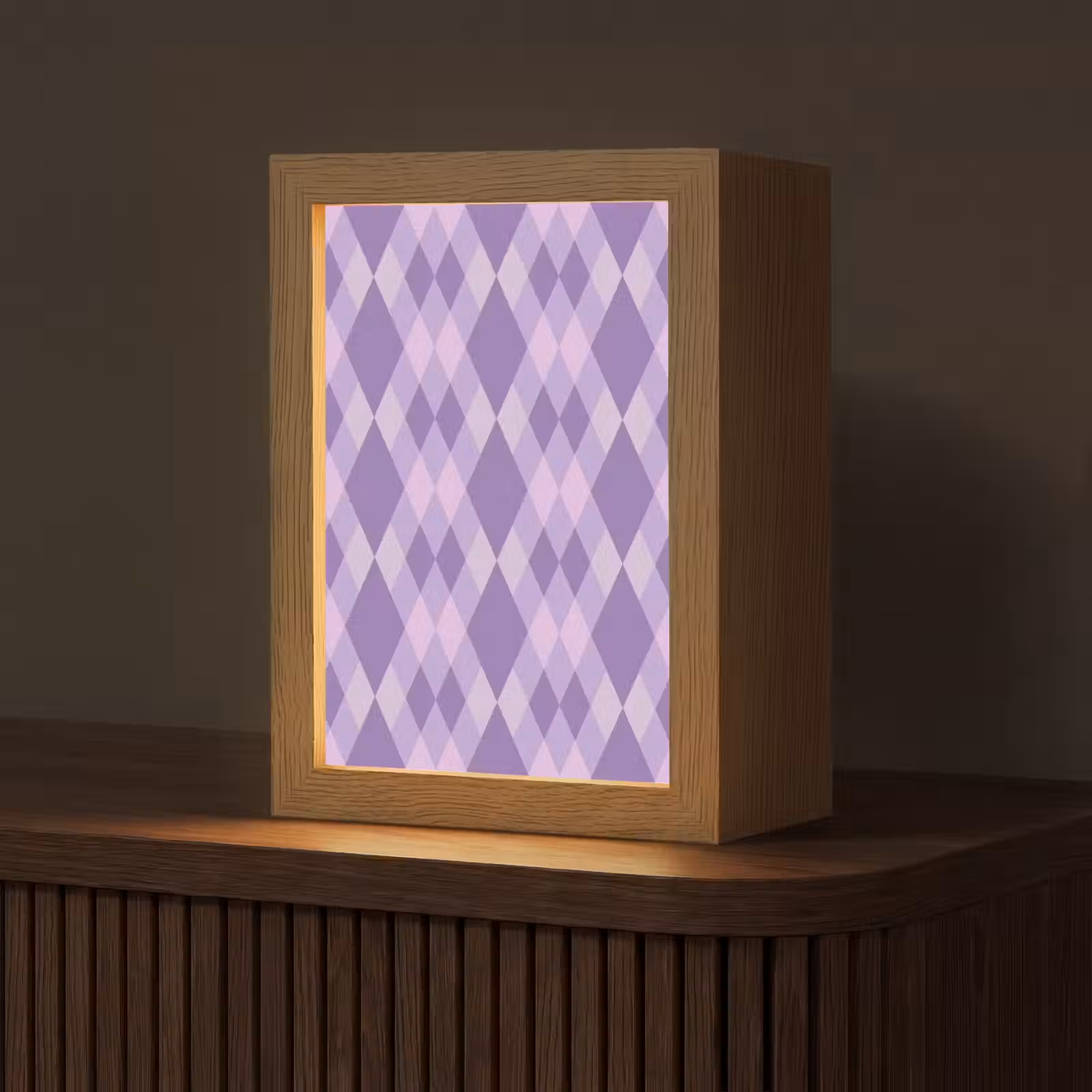 Gepersonaliseerde Lightbox - Paars - Geometrisch - Ruiten - Argyle - Patroon — 1