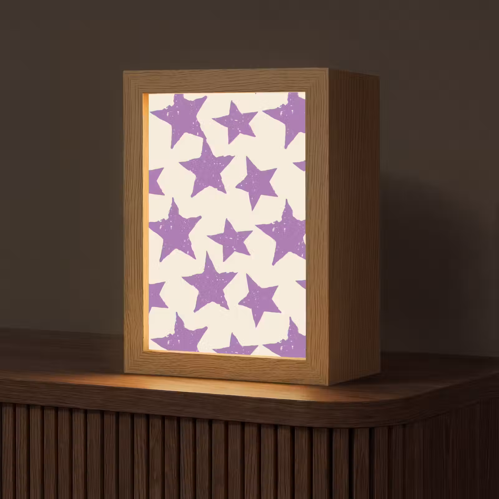 Gepersonaliseerde Lightbox - Paars - Geometrisch - Sterren - Stempel - Patroon — 1
