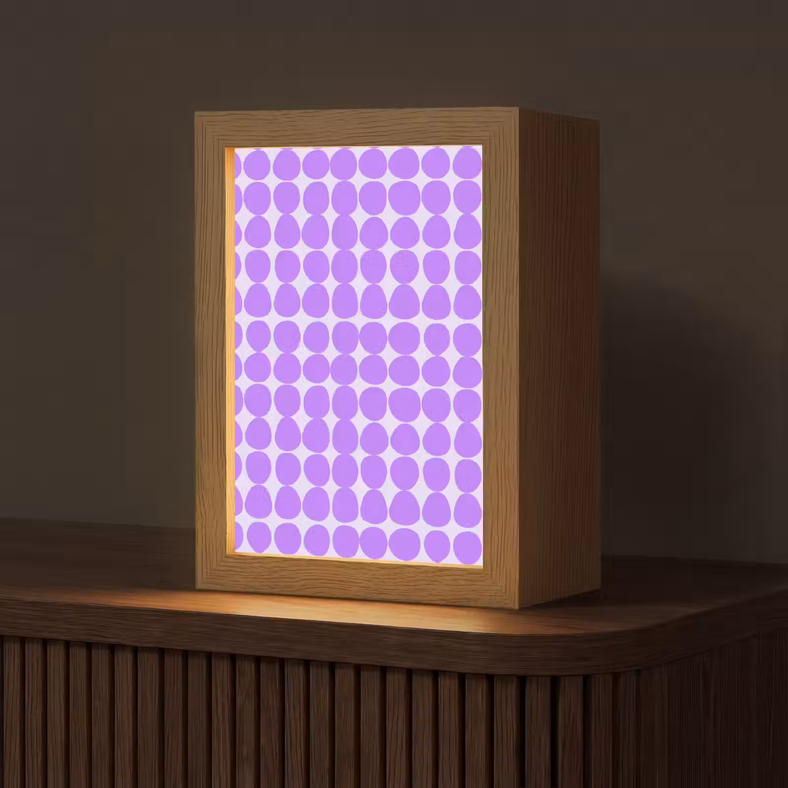Gepersonaliseerde Lightbox - Paars - Geometrisch - Stippen - Polka Dot - Patroon — 1