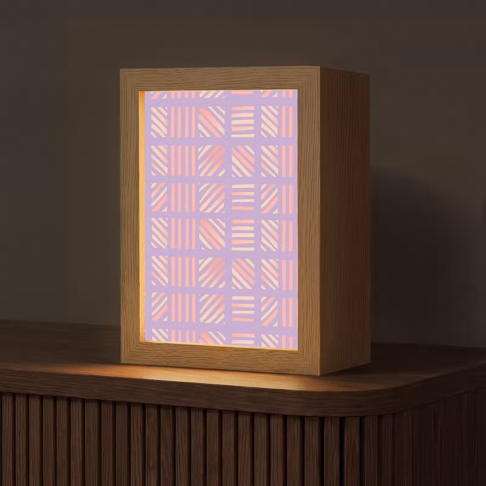 Gepersonaliseerde Lightbox - Paars - Roze - Geometrisch - Strepen - Blokken - Patroon — 1