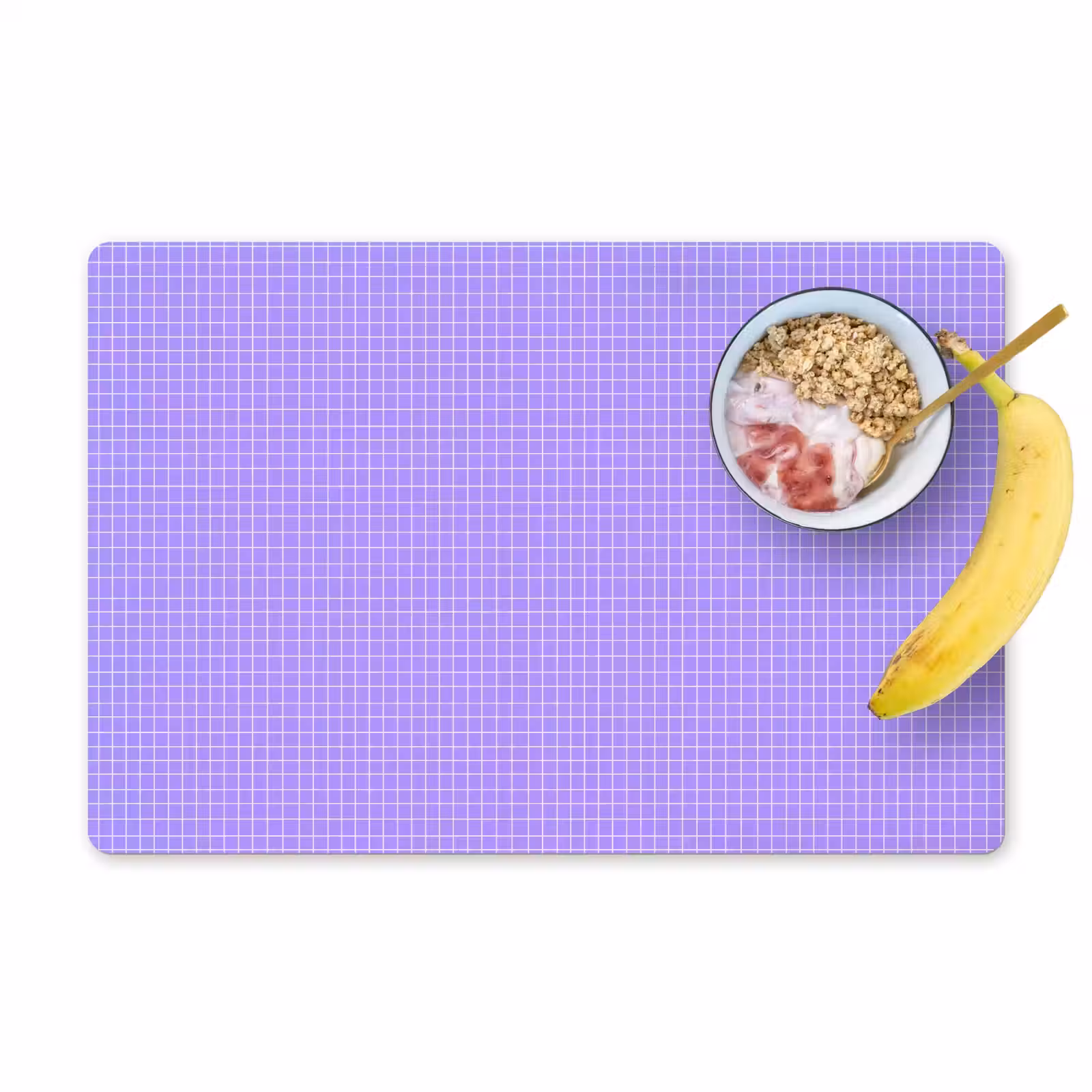 Placemat - 6 stuks - Paars - Geometrisch - Raster - Minimalistisch - Patroon — 1