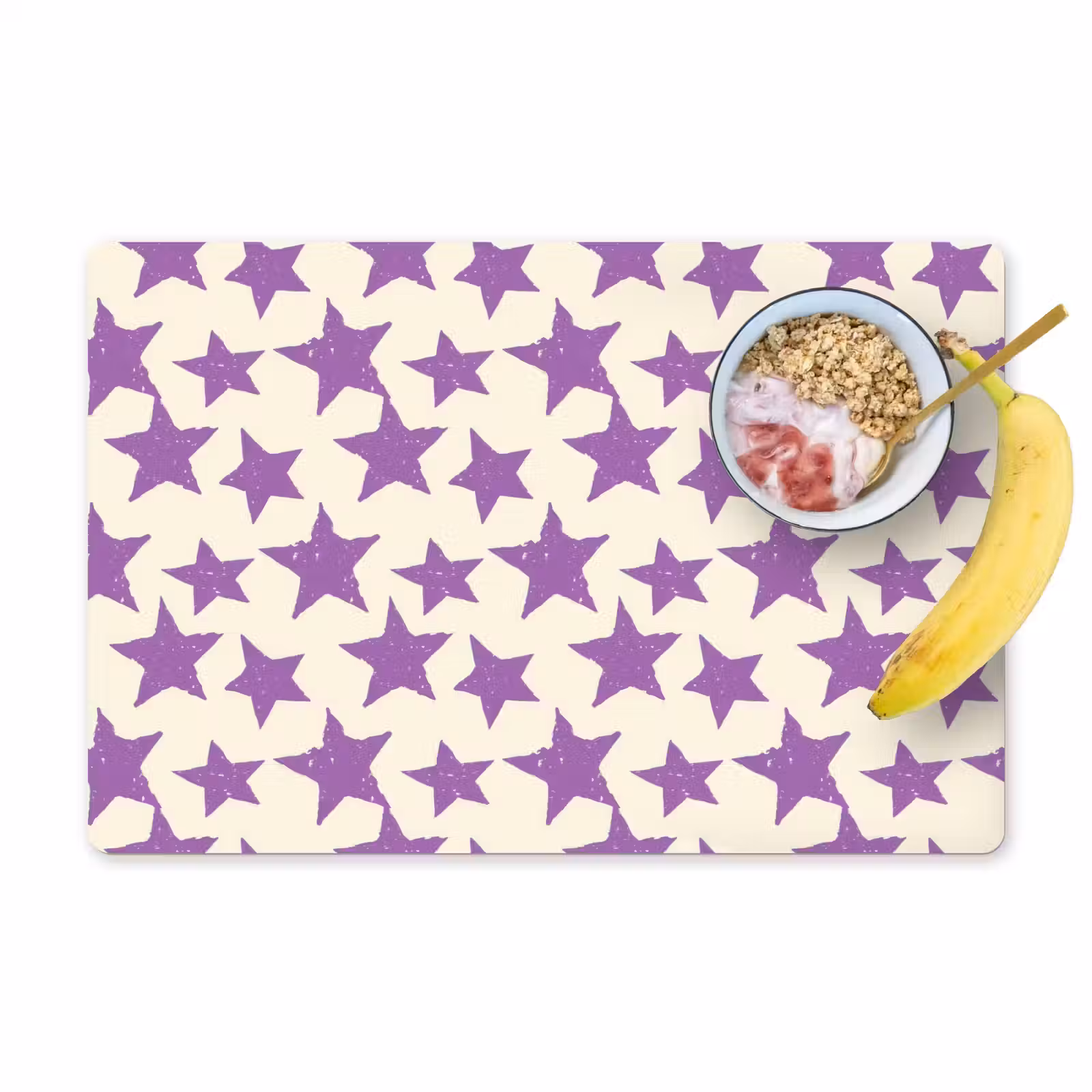 Placemat - 6 stuks - Paars - Geometrisch - Sterren - Stempel - Patroon — 1