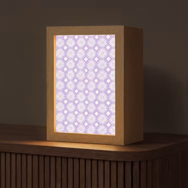 Gepersonaliseerde Lightbox - Lila - Botanisch - Bloemen - Margrieten - Patroon — 1