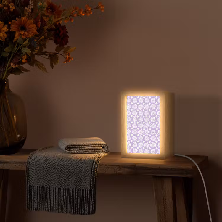 Gepersonaliseerde Lightbox - Lila - Botanisch - Bloemen - Margrieten - Patroon — 3