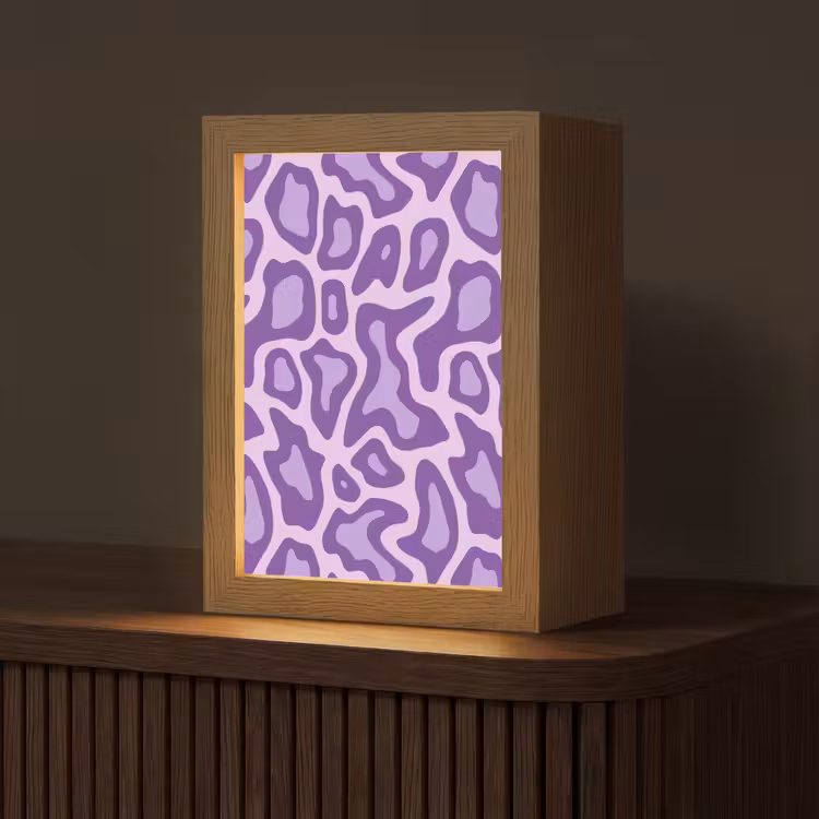 Gepersonaliseerde Lightbox - Paars - Abstract - Luipaard - Vlekken - Groovy - Patroon — 1