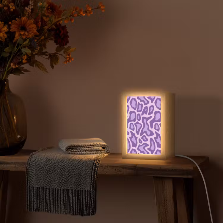 Gepersonaliseerde Lightbox - Paars - Abstract - Luipaard - Vlekken - Groovy - Patroon — 3