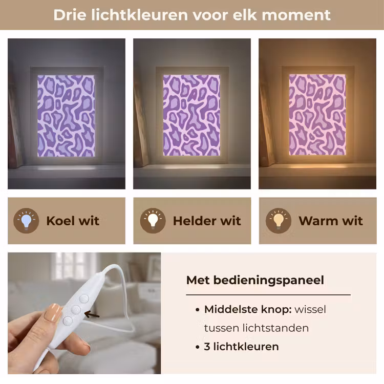 Gepersonaliseerde Lightbox - Paars - Abstract - Luipaard - Vlekken - Groovy - Patroon — 6