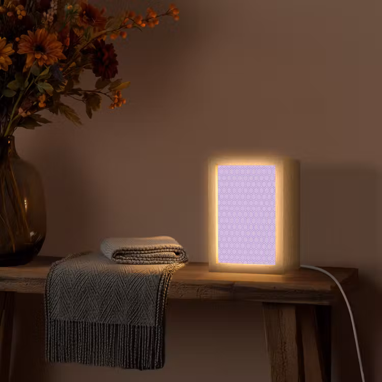 Gepersonaliseerde Lightbox - Paars - Geometrisch - Honeycomb - Bijenraat - Patroon — 3