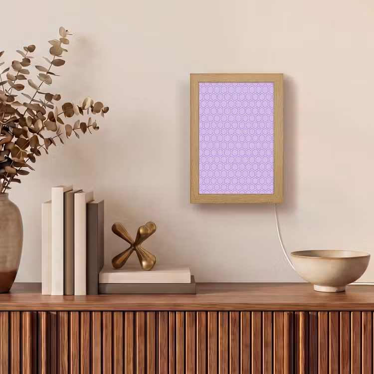 Gepersonaliseerde Lightbox - Paars - Geometrisch - Honeycomb - Bijenraat - Patroon — 4