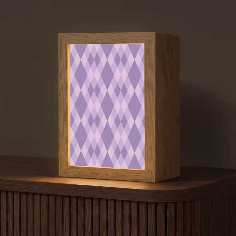 Gepersonaliseerde Lightbox - Paars - Geometrisch - Ruiten - Argyle - Patroon — 1