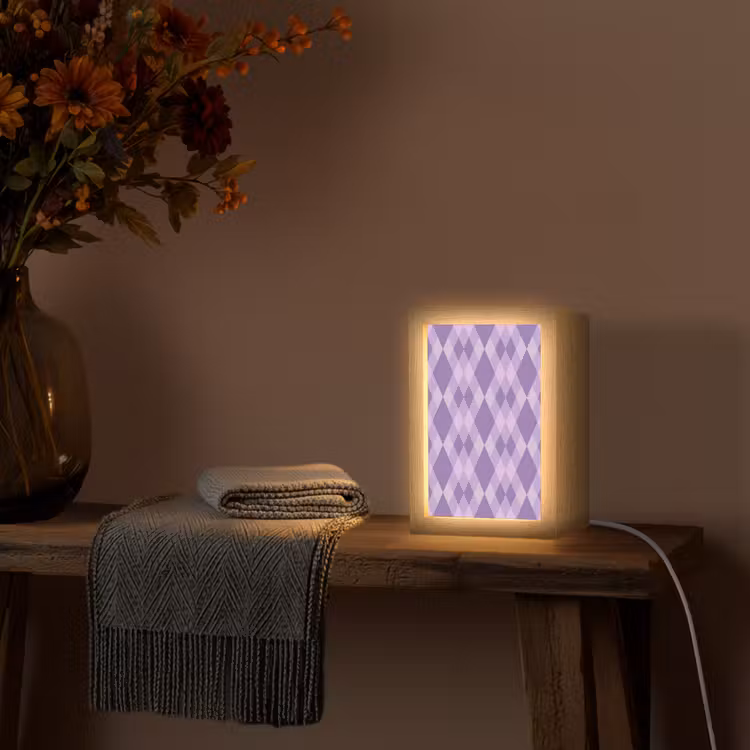 Gepersonaliseerde Lightbox - Paars - Geometrisch - Ruiten - Argyle - Patroon — 3