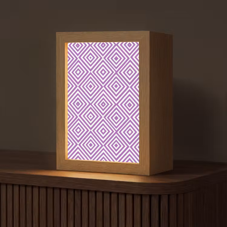 Gepersonaliseerde Lightbox - Paars - Geometrisch - Ruiten - Concentrisch - Patroon — 1