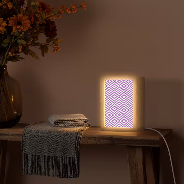 Gepersonaliseerde Lightbox - Paars - Geometrisch - Ruiten - Concentrisch - Patroon — 3