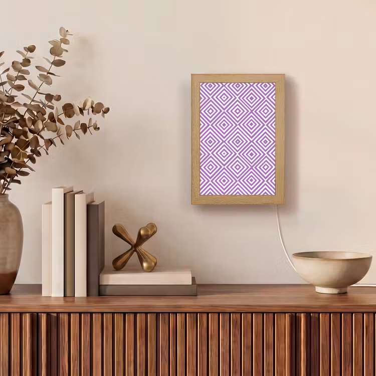 Gepersonaliseerde Lightbox - Paars - Geometrisch - Ruiten - Concentrisch - Patroon — 4