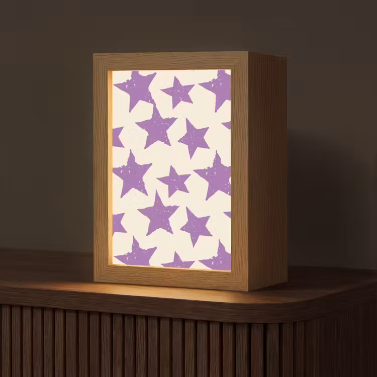 Gepersonaliseerde Lightbox - Paars - Geometrisch - Sterren - Stempel - Patroon — 1