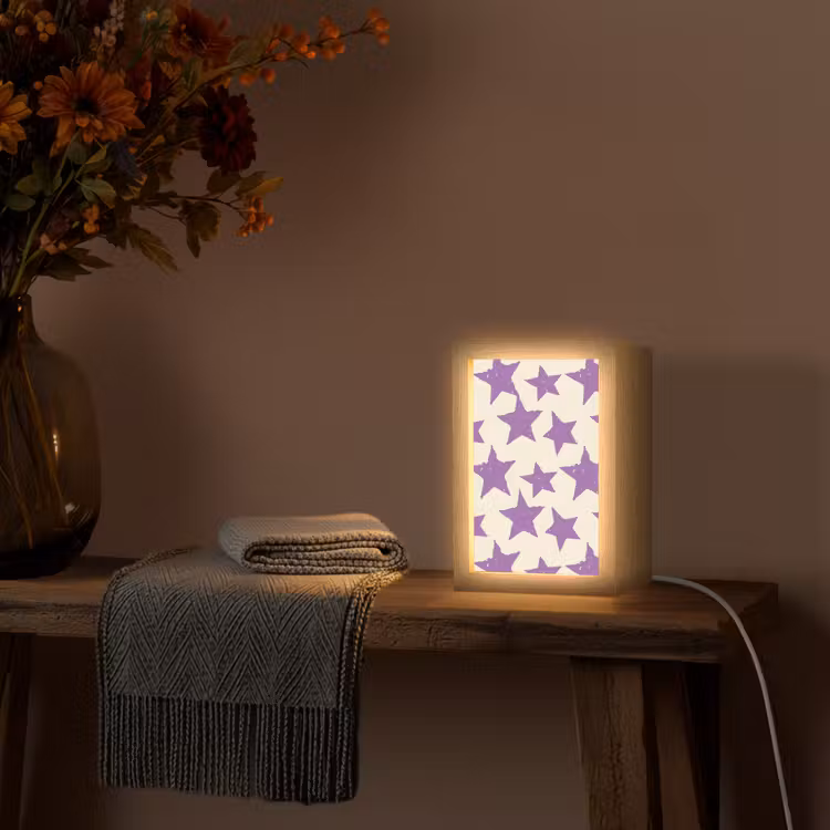 Gepersonaliseerde Lightbox - Paars - Geometrisch - Sterren - Stempel - Patroon — 3
