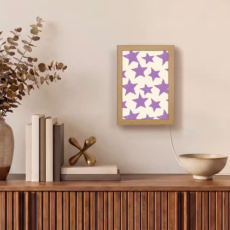 Gepersonaliseerde Lightbox - Paars - Geometrisch - Sterren - Stempel - Patroon — 4
