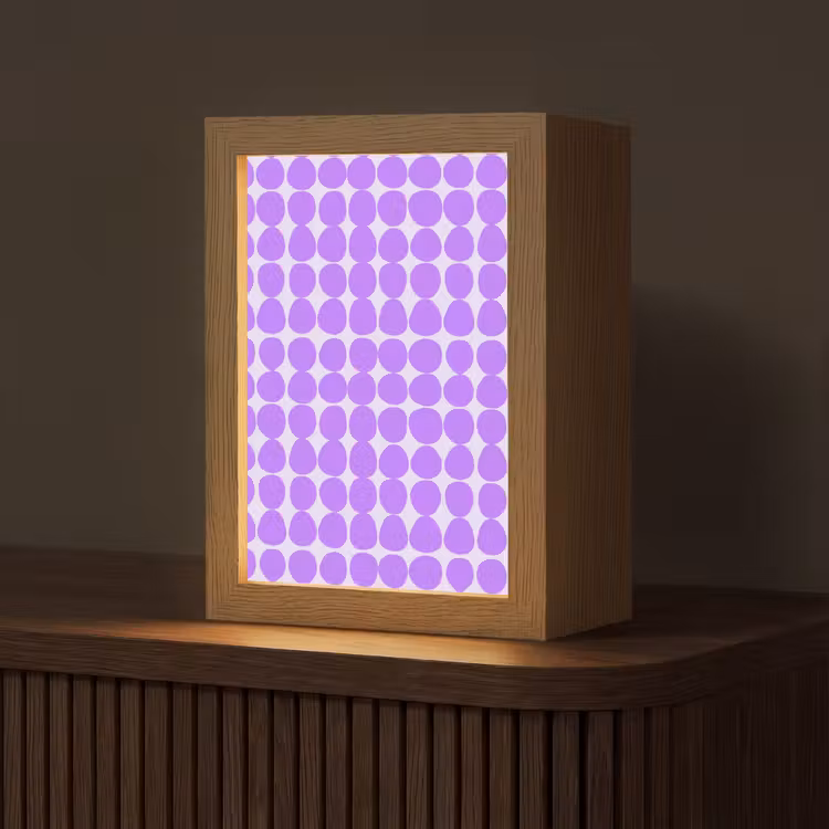 Gepersonaliseerde Lightbox - Paars - Geometrisch - Stippen - Polka Dot - Patroon — 1